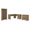 thumbnail image 1 of Salinas L Desk with File Cabinet & Bookcase in Reclaimed Pine - Engineered Wood, 1 of 10