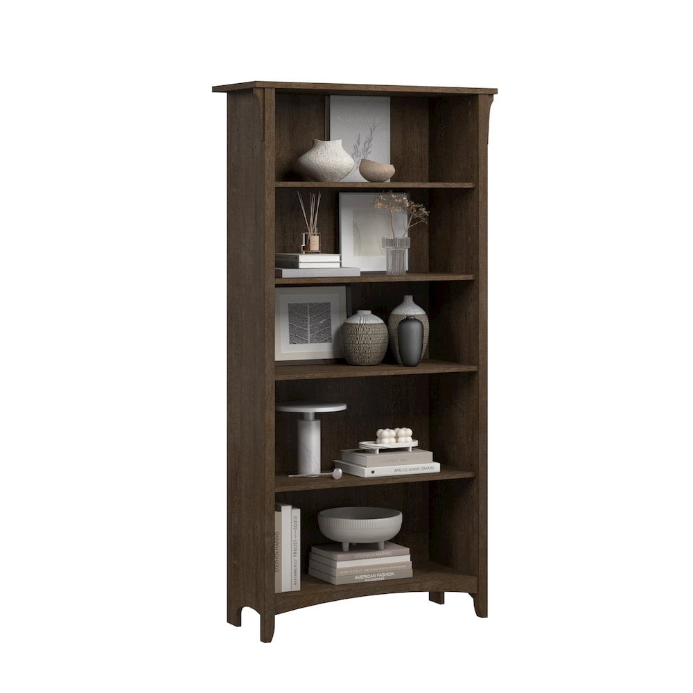 Salinas Tall 5 Shelf Bookcase in Ash Brown - Engineered Wood