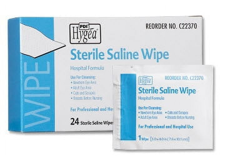 Saline Wipe Hygea Individual Packet Saline Unscented 24 Count  6 Pack