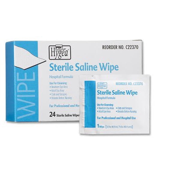 Saline Wipe Hygea Individual Packet Saline Unscented 24 Count 8 Pack