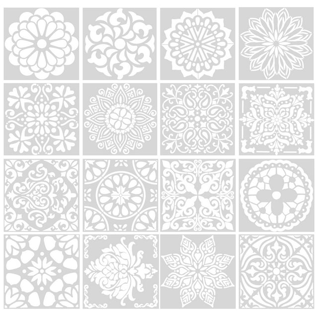 Salinist 16pcs Drawing Stencils Drawing Template Reusable Spring
