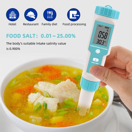 Salinity ,7 In 1 Quality Tester With Tester With C-600 In 1 Pocket Water Quality Tester With C-600 Ph Pocket Water Quality Meter Pools Water C-600 Ph Meter Rookin