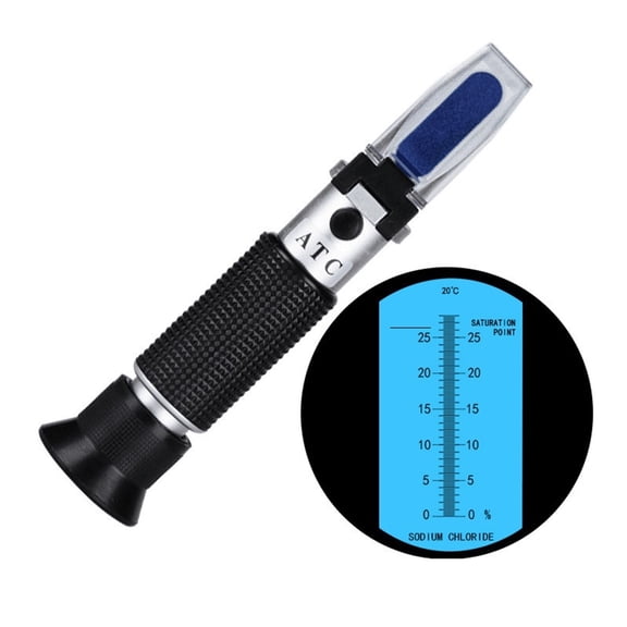 Salinity Optical Refractometer Brine Level Tester ATC Simple Calibration Food Industry Seawater ,Instant Results