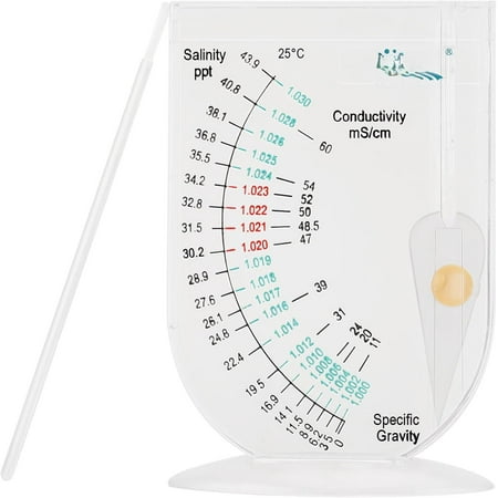 Salinity Tester, Transparent Aquarium Hydrometer Sea Specific Gravity Test Salinity Meter for Fish Tank Pond Water Saltwater Freshwater, Accurate Automatic Hydrometer