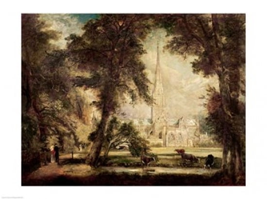 Salisbury Cathedral from the Bishops Grounds c1822-23 Canvas Art - John Constable (36 x 24)