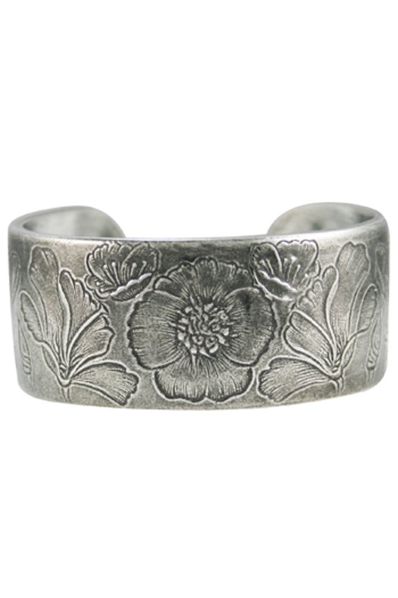 Pewter Bracelet, Flower of the Month - August (CFMB-08)