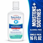 SALIVEA Dry Mouth Mouthwash, Alcohol-Free, Soothing Mint, 16 fl oz, 1 Pack