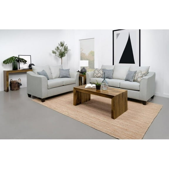 Salizar 2-piece Upholstered Track Arm Fabric Sofa Set Sand