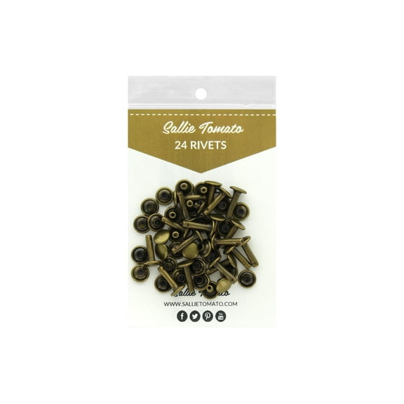 Sallie Tomato Double Cap Rivets 13mm 24pc Antique