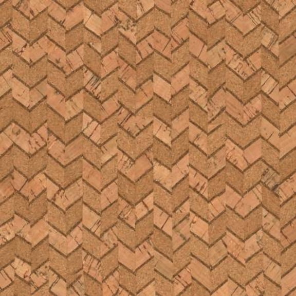 Sallie Tomato Natural Chevron Lite Cork Fabric 1/2yd