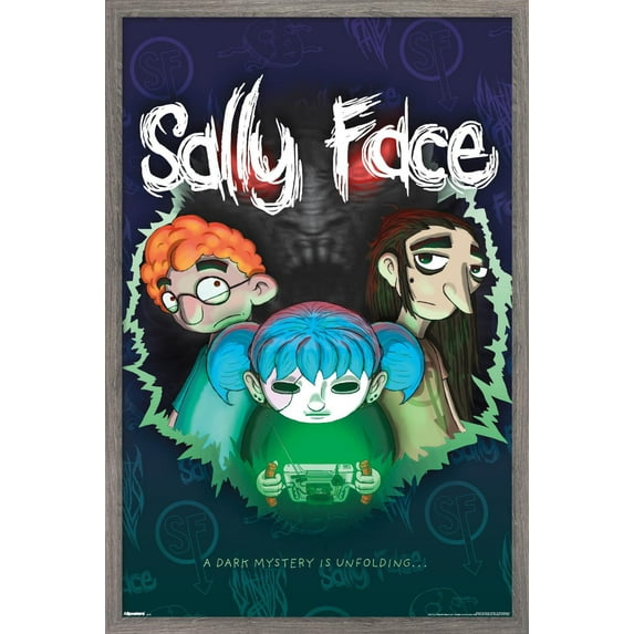 Sally Face - A Dark Mystery Is Unfolding Wall Poster, 14.725" x 22.375" Framed