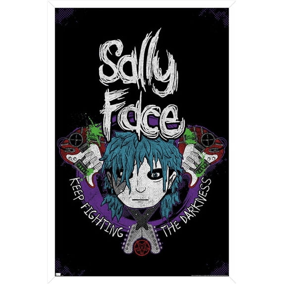 Sally Face - Crossed Guitars Wall Poster, 22.375" x 34" Framed