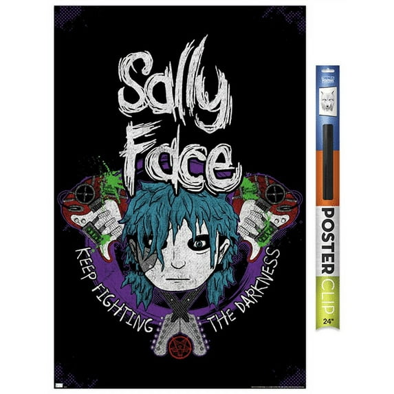 Sally Face - Crossed Guitars Wall Poster, 22.375" x 34"