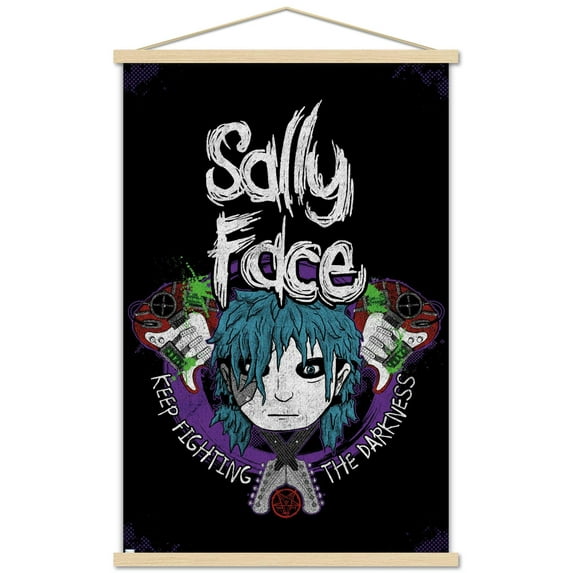 Sally Face - Crossed Guitars Wall Poster with Magnetic Frame, 22.375" x 34"
