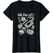 Sally Face Graphic Tee with Iconic Doodle Sketch Collage Design