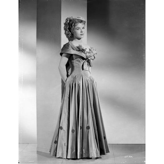 Sally Forrest on a Gown Leaning on a Wall Portrait Photo Print (24 x 30)