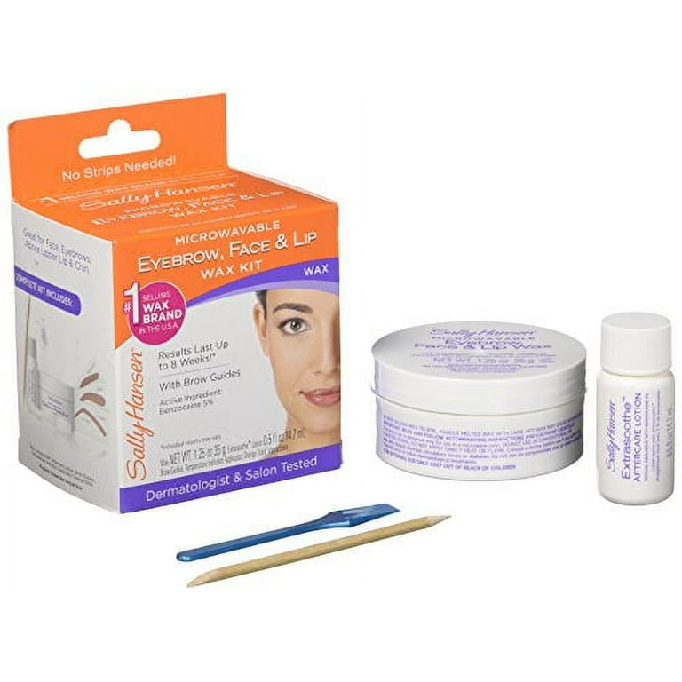 Sally Hansen Eyebrow, Face, Lip Stripless Wax Kit, Microwaveable