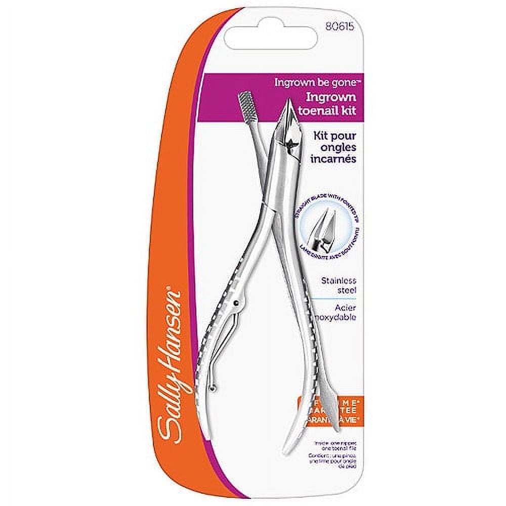 Sally Hansen Beauty Tools, Ingrown Be Gone-Ingrown Toenail Nipper Kit, Pack of 1, Cuticle Nipper, Nail Nipper, Nail File, Cuticle Clipper, Straight Blade, Pointed End