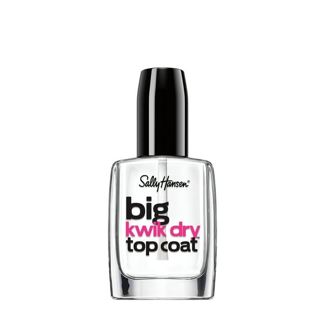 Sally Hansen Big Kwik Dry Top Nail Coat Treatment, High Gloss Finish, 0.4 fl oz , Quick Dry Nail Polish, Protects Nails from Cracking, Chipping, and Splitting, Only One Coat Needed