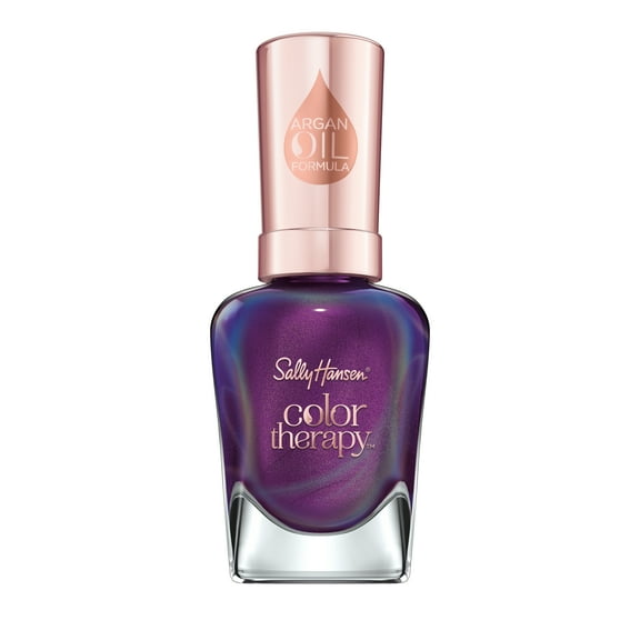 Sally Hansen Color Therapy Nail Polish, Plum Euphoria,0.5 oz, Restorative, Argan Oil Formula