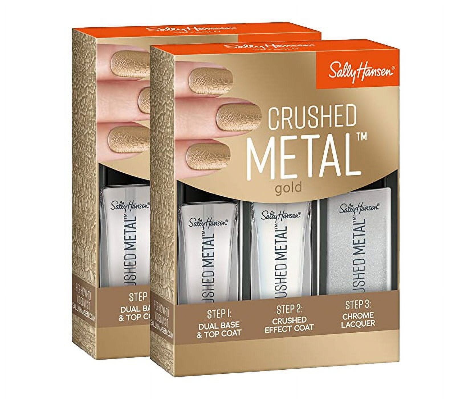 Sally Hansen Crushed Metal Nail Polish, Gold, 0.5 Fluid Ounce, Nail Polish Kit, (Pack Of 2)