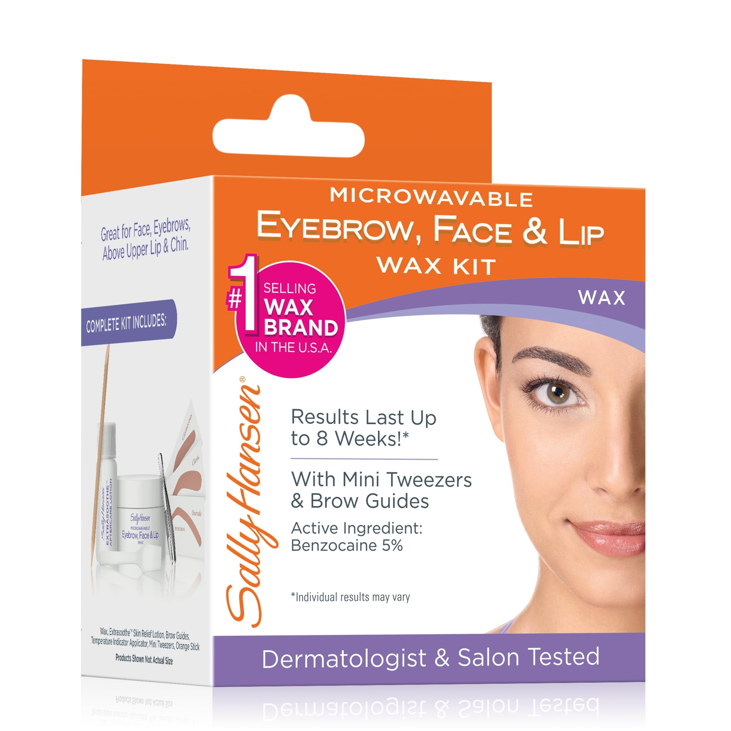 Sally Hansen Eyebrow, Face & Lip Wax Kit, Pack Of 1