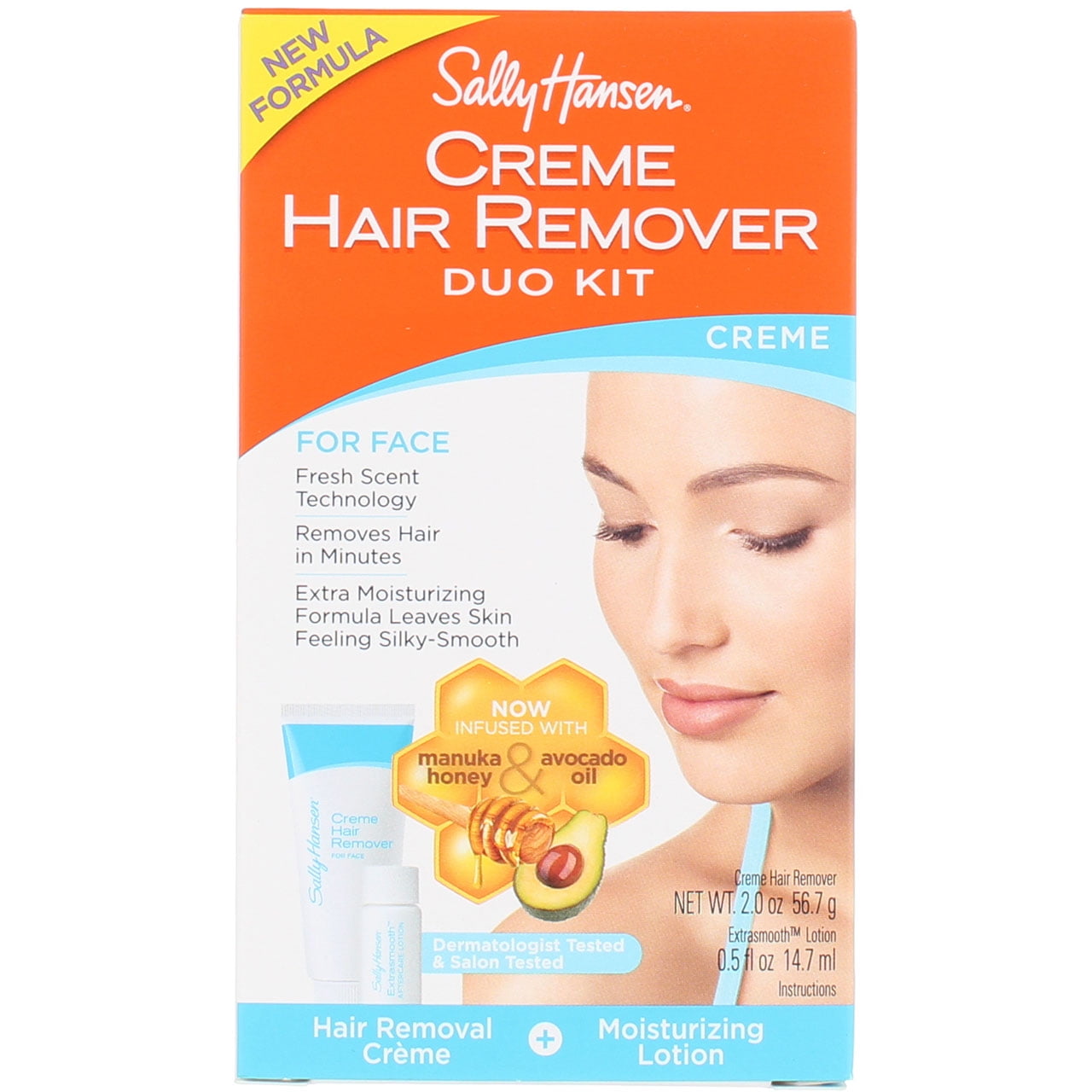Sally Hansen Facial Hair Removal Cream Kit for Skin (Pack of 3