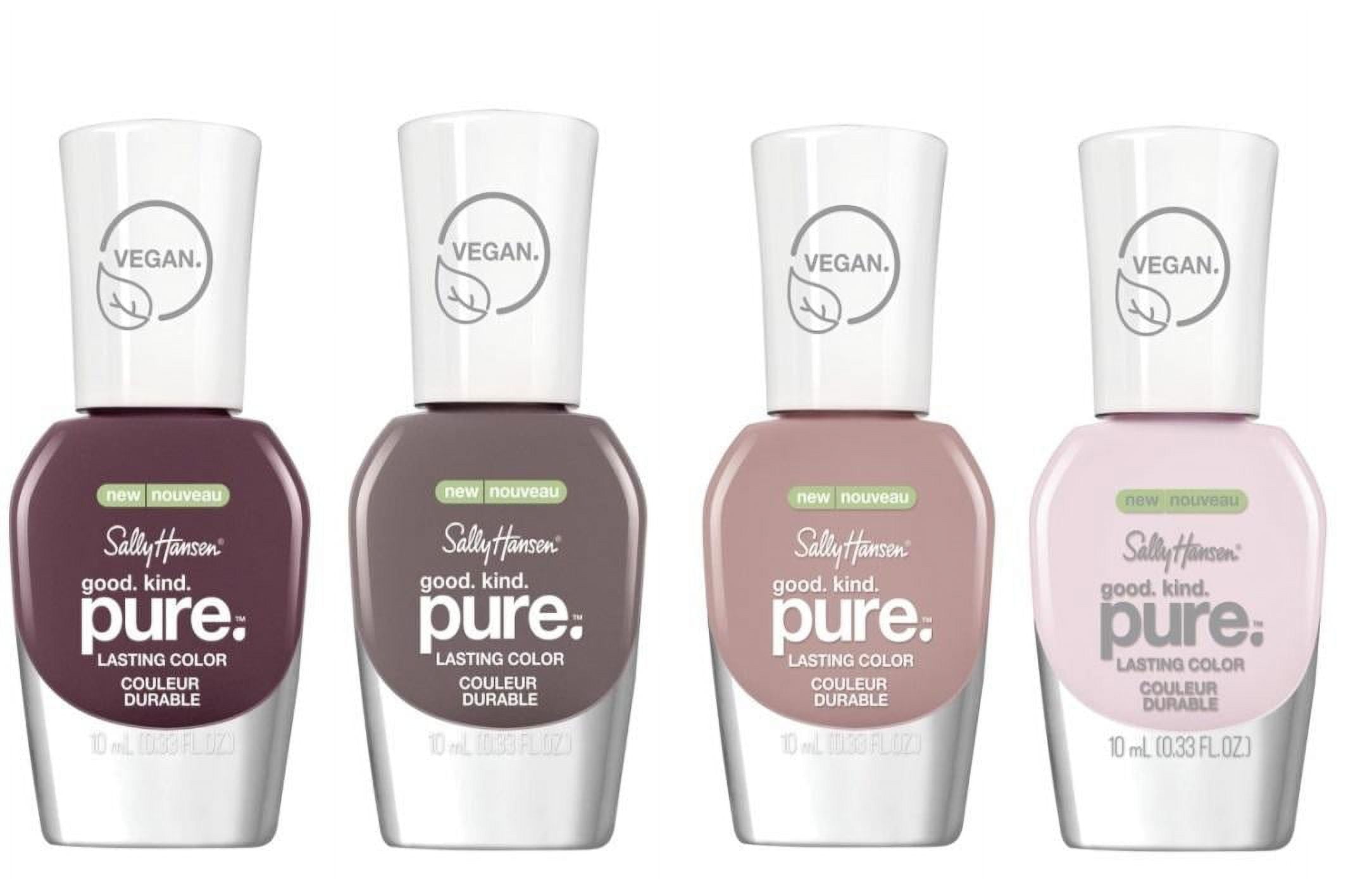 Sally Hansen - Good. Kind. Pure Vegan Nail Polish - Rose Petal - Soft Plum - Soothing - Slate Grape Vine - 4 Pack