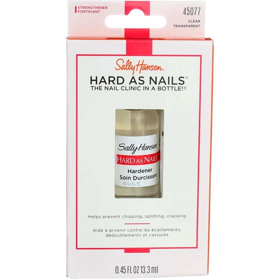 Sally Hansen Hard As Nails Nail Hardener, 0.45 fl oz, Clear Transparent 45077 (3 pack)