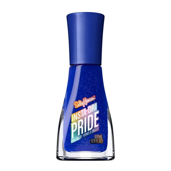 Sally Hansen Insta-Dri Pride Nail Polish | Quick Dry, Long Lasting, Streak-Free Shine | Semi-Opaque, Shimmery | 773 Soul Searching | True Cobalt Blue Nail Color.