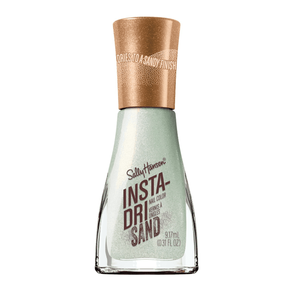 Sally Hansen Insta-Dri Sand Nail Polish | Quick Dry, Long Lasting, Streak-Free Shine | Opaque, Shimmery | 136 Fast and Gritty | Glittery Sage Green Nail Color