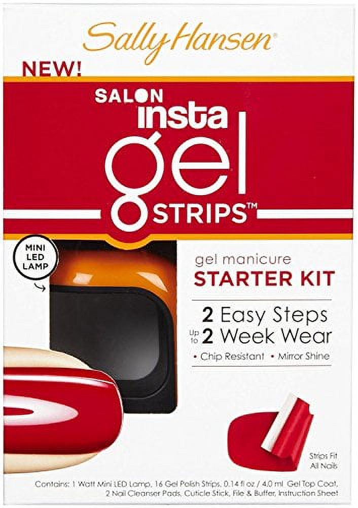 Sally Hansen Insta Gel Strips Starter Kit, Red My Lips, 0.419 Fl. Oz. - image 1 of 4