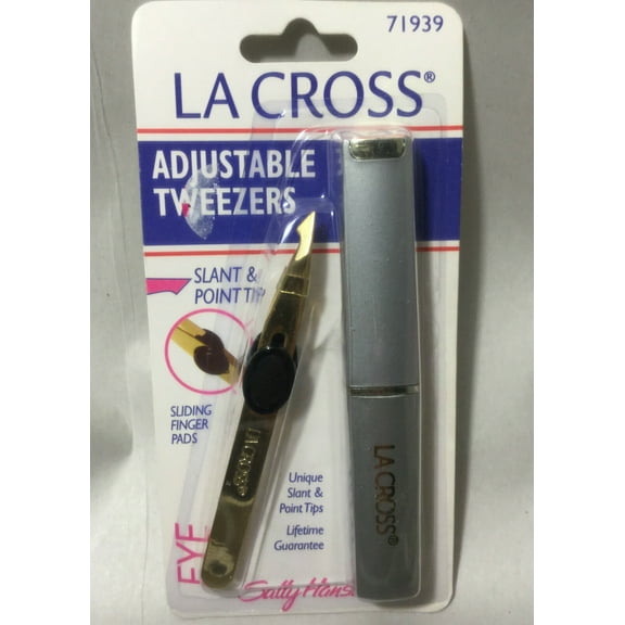 Sally Hansen LA Cross Adjustable Slant & Point Dual Tip Tweezers with Case NEW.