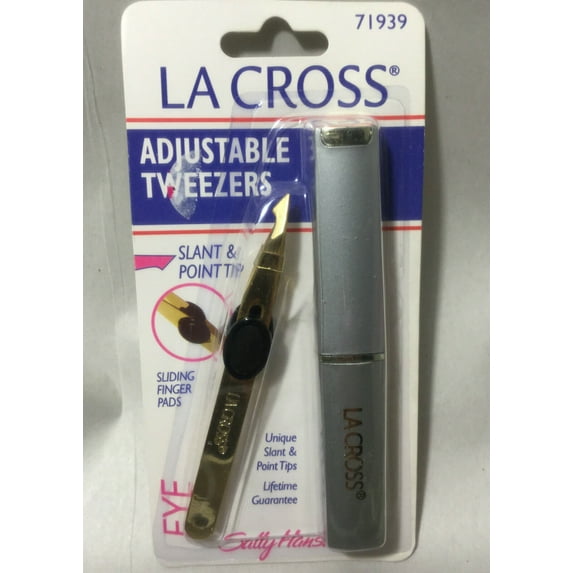 Sally Hansen LA Cross Adjustable Slant & Point Dual Tip Tweezers with Case NEW.