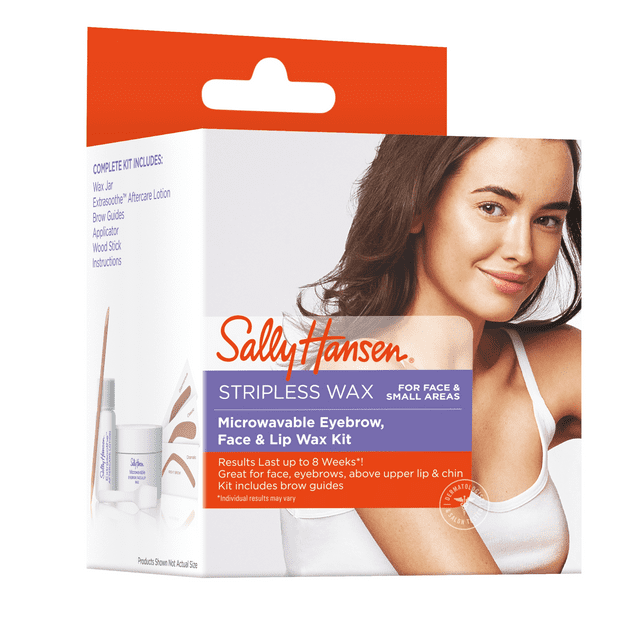 Sally Hansen Microwavable Eyebrow, Face & Lip Wax Kit, Effective and Easy to Use 0.31 Oz,