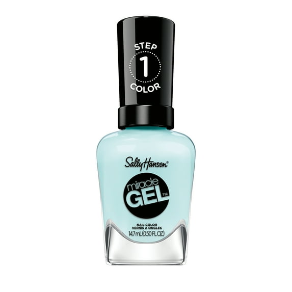 Sally Hansen Miracle Gel Nail Polish, Grand Cyan, 0.5 fl oz, No UV Lamp Needed
