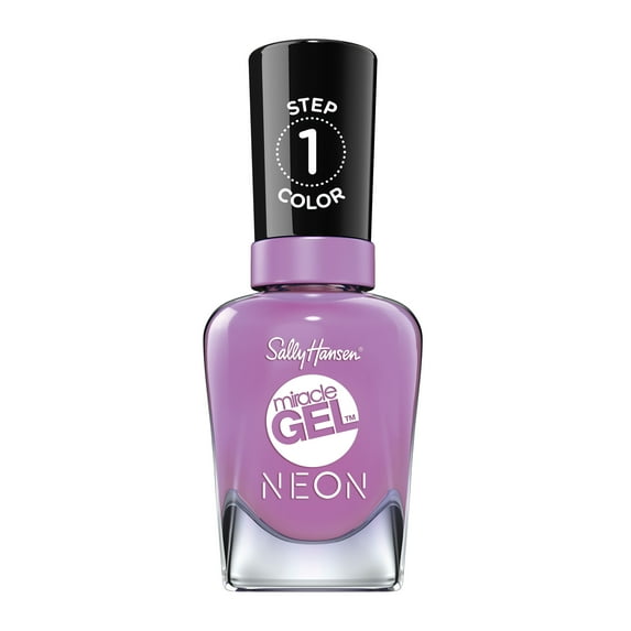 Sally Hansen Miracle Gel Nail Polish, Violet Voltage Neon, 0.5 fl oz, No UV Lamp Needed
