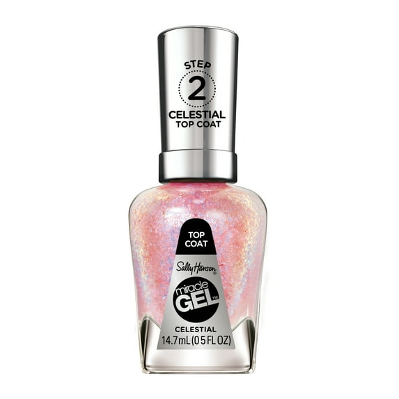 PR Sally Hansen Miracle Gel Top Coat Nail Polish, Celestial, 0.5 fl oz, No UV Lamp Needed