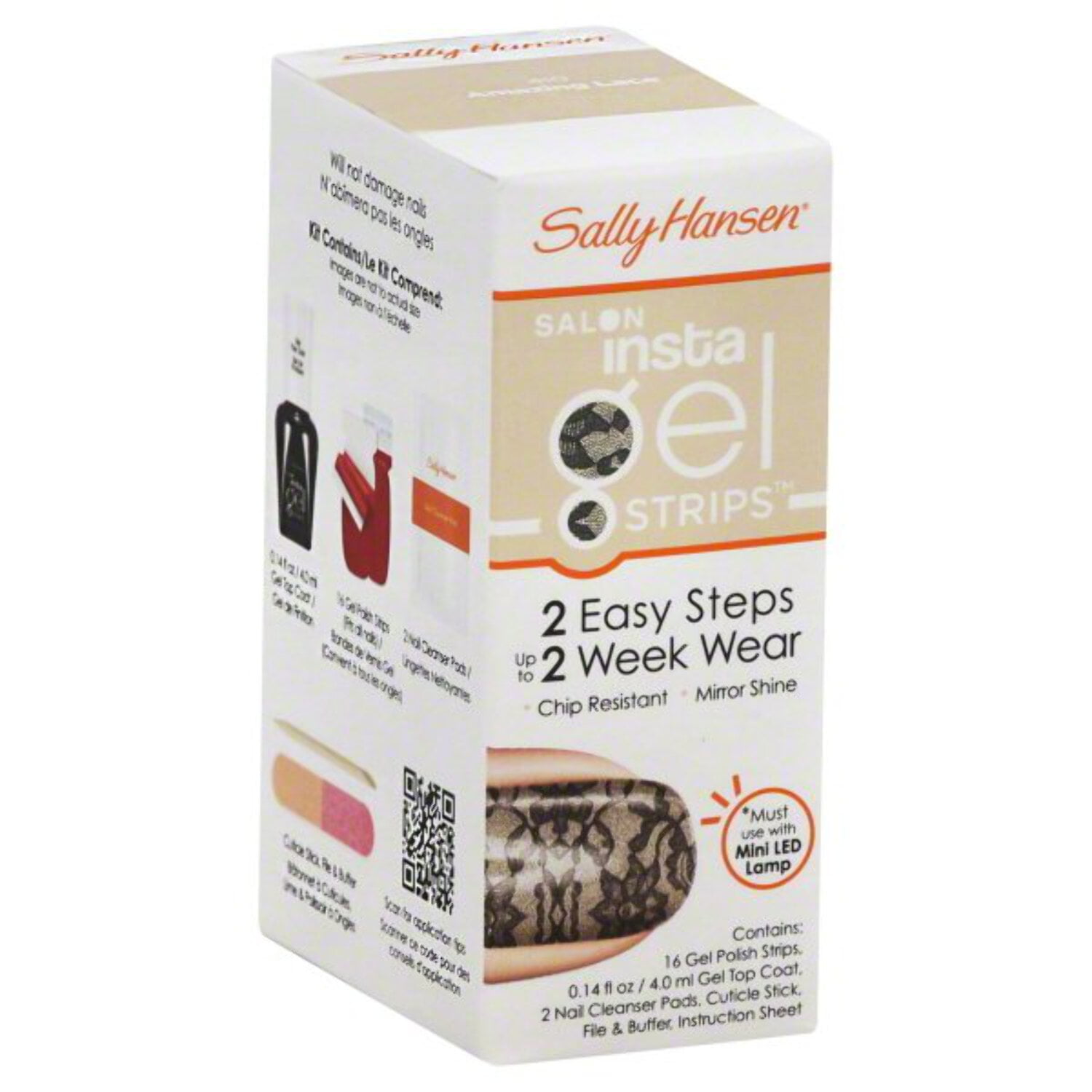 Sally Hansen Nail Polish Salon Insta Gel Strips, Lace, 0.143 Fl. Oz.