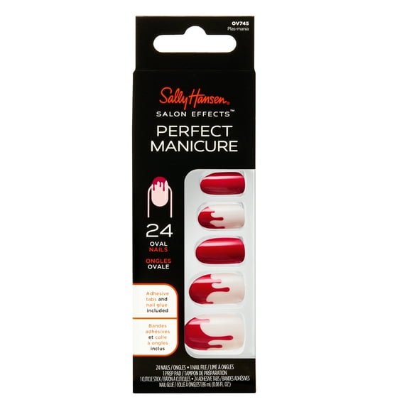 Sally Hansen Perfect Manicure Press On Nail Kit, Halloween Collection, Plas-mania, Oval, 24pcs