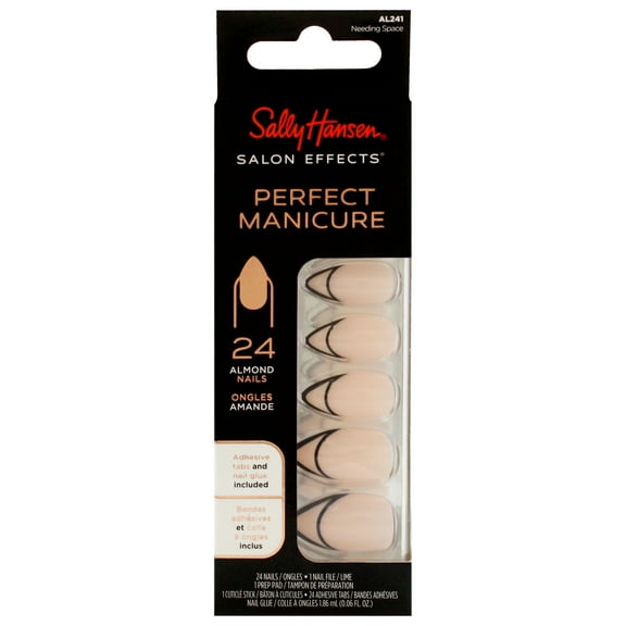 Sally Hansen Perfect Manicure Press On Nails, Almond Shape, Needing Space, 24 False Nails