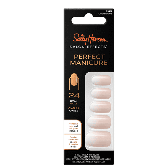 Sally Hansen Perfect Manicure Press On Nails, Oval Shape, Ombre-Lievable, 24 False Nails