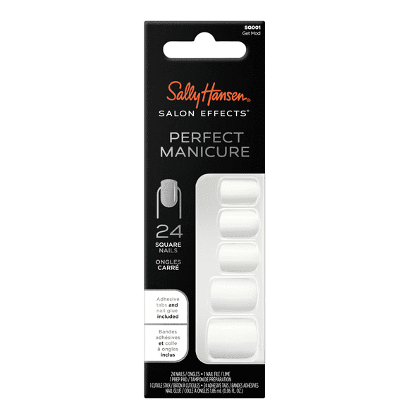 Sally Hansen Perfect Manicure Press On Nails, Square Shape, Get Mod, 24 False Nails