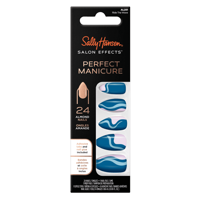 Sally Hansen Perfect Manicure Press on Nail Kit, Almond, Ride the