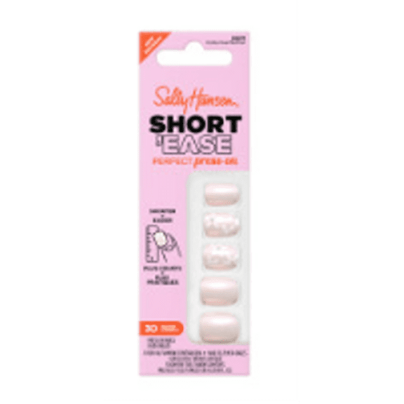 Sally Hansen Perfect Press-On Nails Short'ease Petite Pearlflection Non-Damaging Easy Application