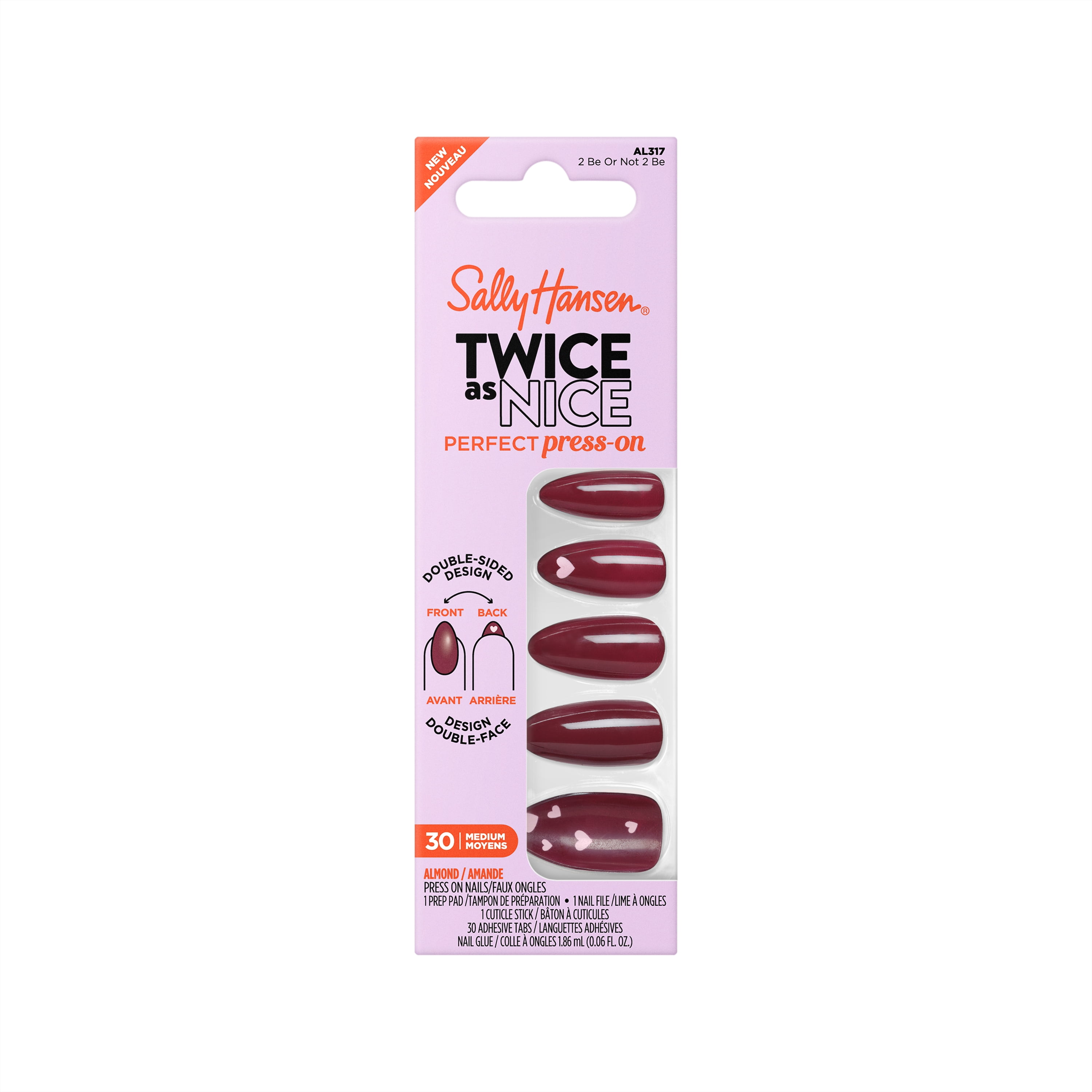 Sally Hansen Perfect Press-Ons Twice As Nice Manicure Set 2 Be Or Not 2 Be