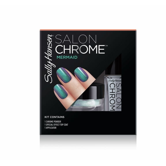 Sally Hansen Salon Chrome Metallic Nail Kit, Mermaid 240, 1 Kit