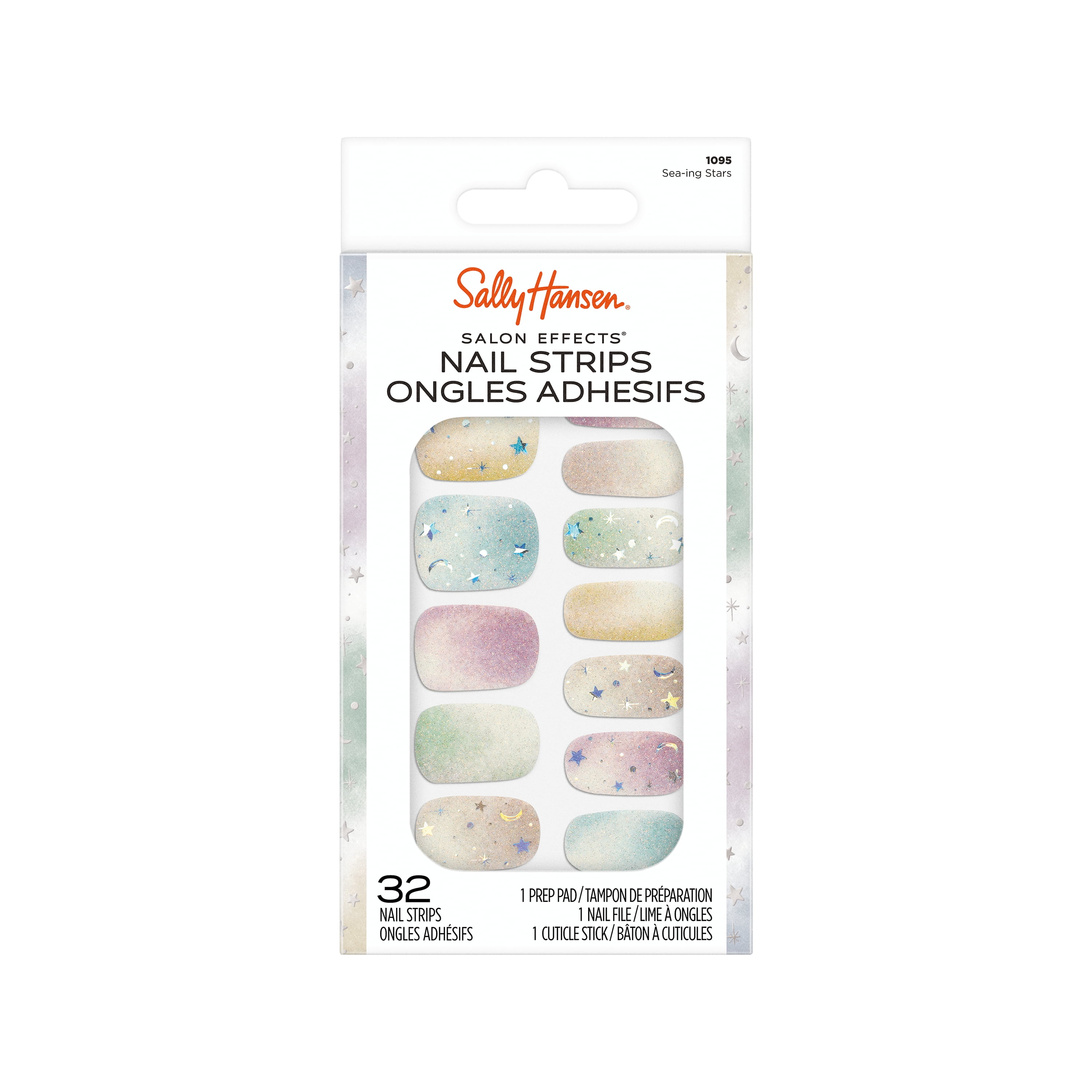 Sally Hansen Salon Effects Nail Strips, Sea-ing Stars, 32pcs