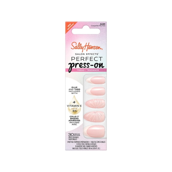 Sally Hansen Salon Effects Perfect Press-On Nails, Coquette Me Not, Non-Damaging, Easy to Apply