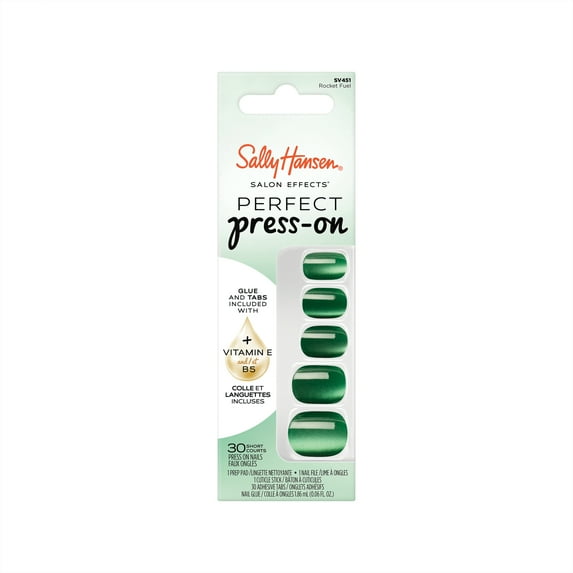 Sally Hansen Salon Effects Perfect Press-On Nails, Rocket Fuel, Non-Damaging, Easy to Apply